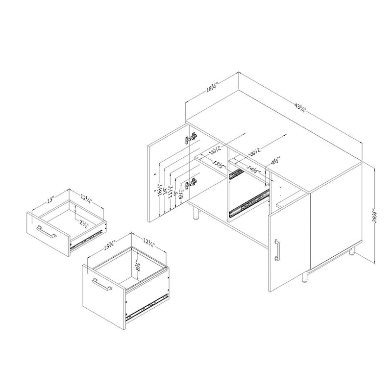 Credenza with File Drawer and Adjustable Shelf