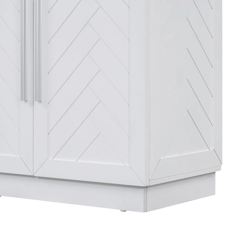 Sideboard Buffet Cabinet with Adjustable Shelves & Silver Handles