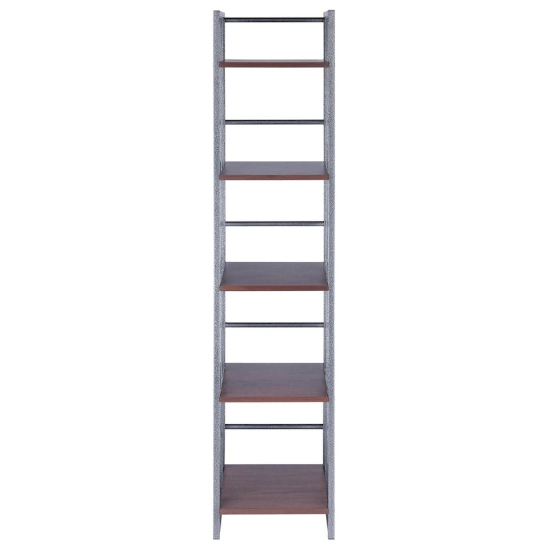 5 Tier Tall Storage Shelf - 61.5 - Graphite and Walnut