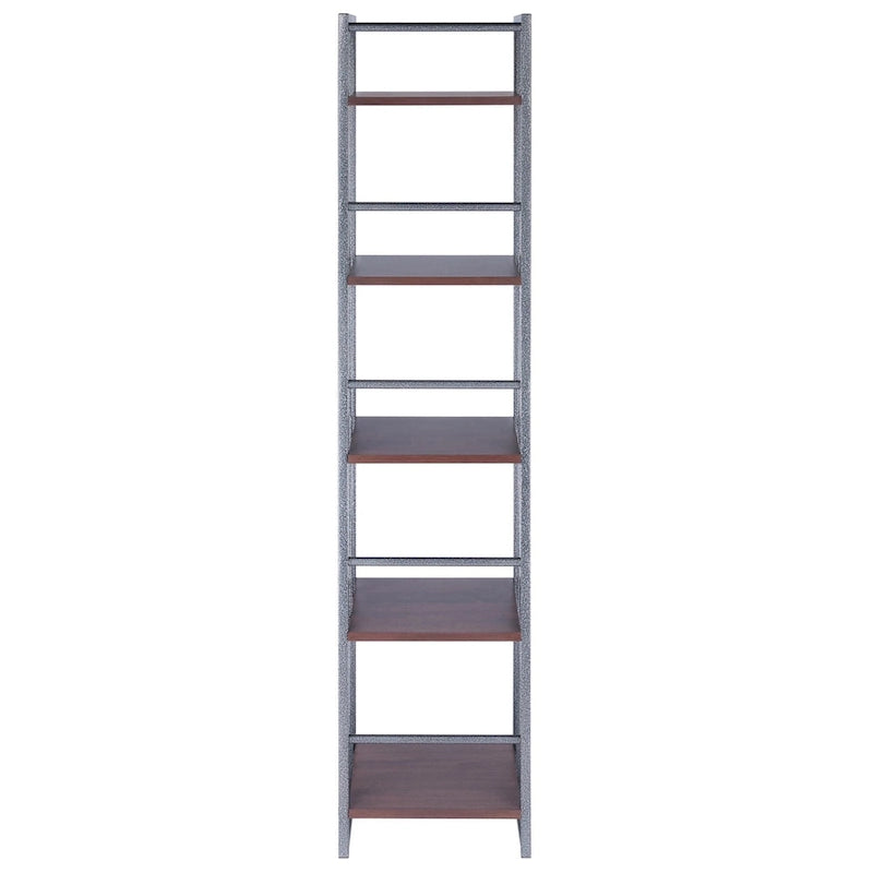 5 Tier Tall Storage Shelf - 61.5 - Graphite and Walnut