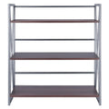 3 Tier Wide Storage Shelf - 35.5 - Graphite and Walnut