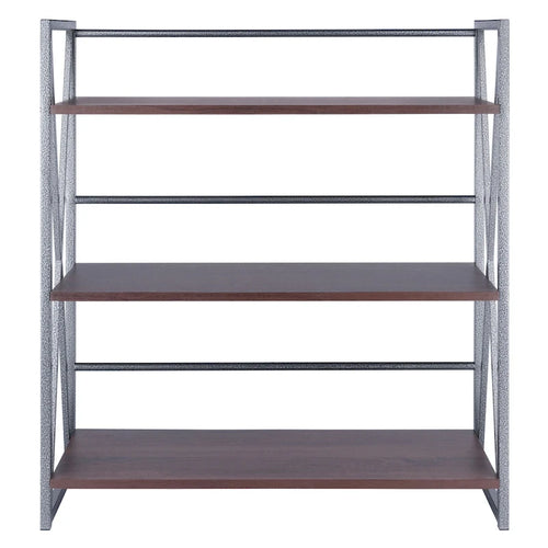3 Tier Wide Storage Shelf - 35.5 - Graphite and Walnut