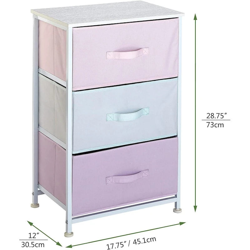 3-Tier Fabric Drawer Storage Cart