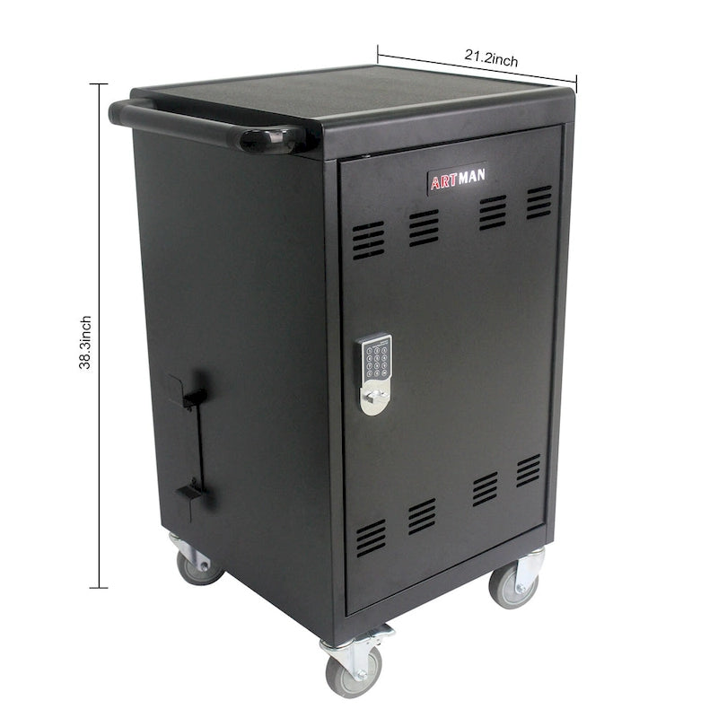 Mobile Charging Cart and Cabinet for Tablets Laptops Combination Lock