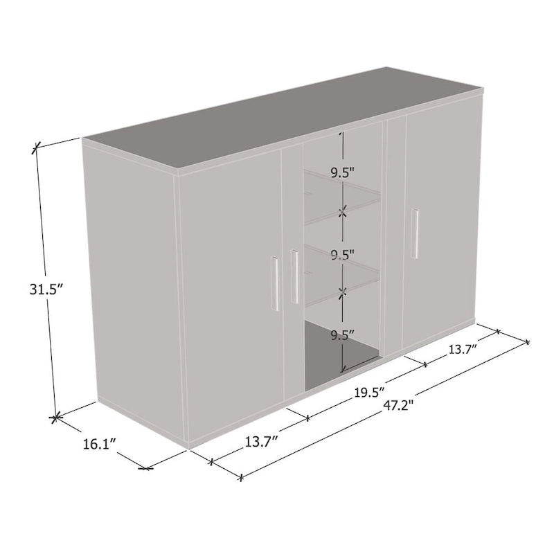 Modern 47-Inch 3D Modular Sideboard