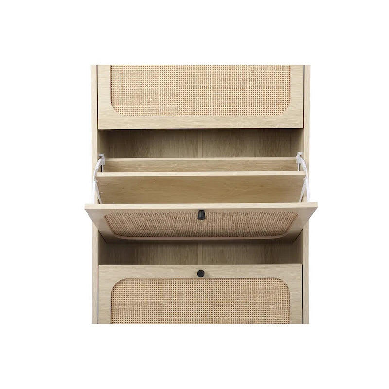 3 Metal Door Shoe RackFreestanding Modern Shoe Storage CabinetMetal rattan for Entryway