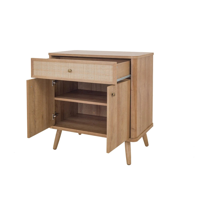 Rattan Small Cabinet with 1 Drawer and 2 Doors