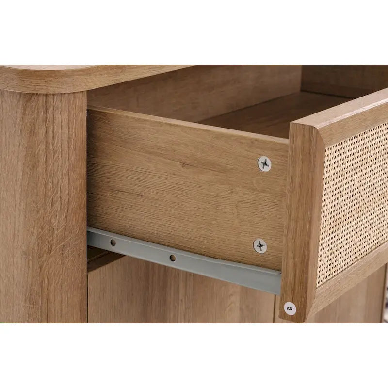 Rattan Small Cabinet with 1 Drawer and 2 Doors