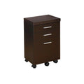 3-Drawer Mobile File Cabinet in Cappuccino