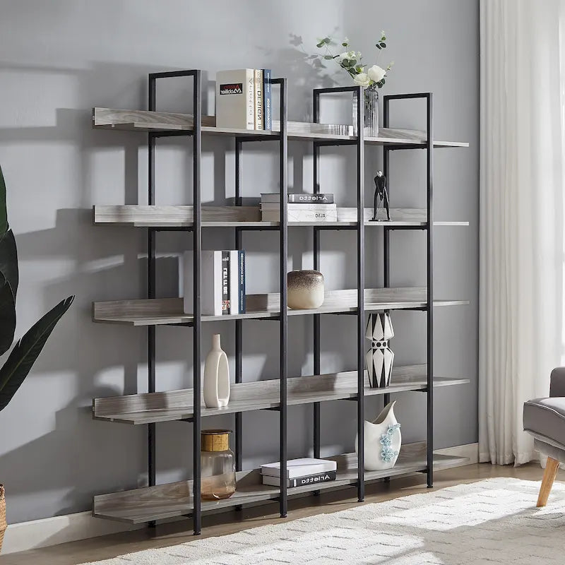 Vintage Industrial Style Shelf with Metal Frame