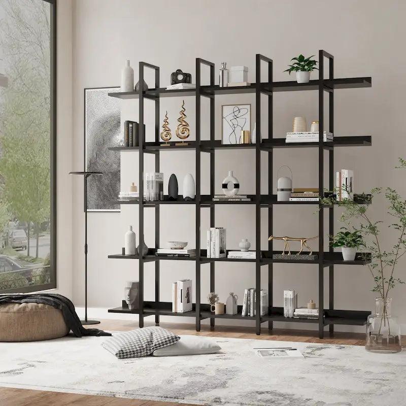 Vintage Industrial Style Shelf with Metal Frame