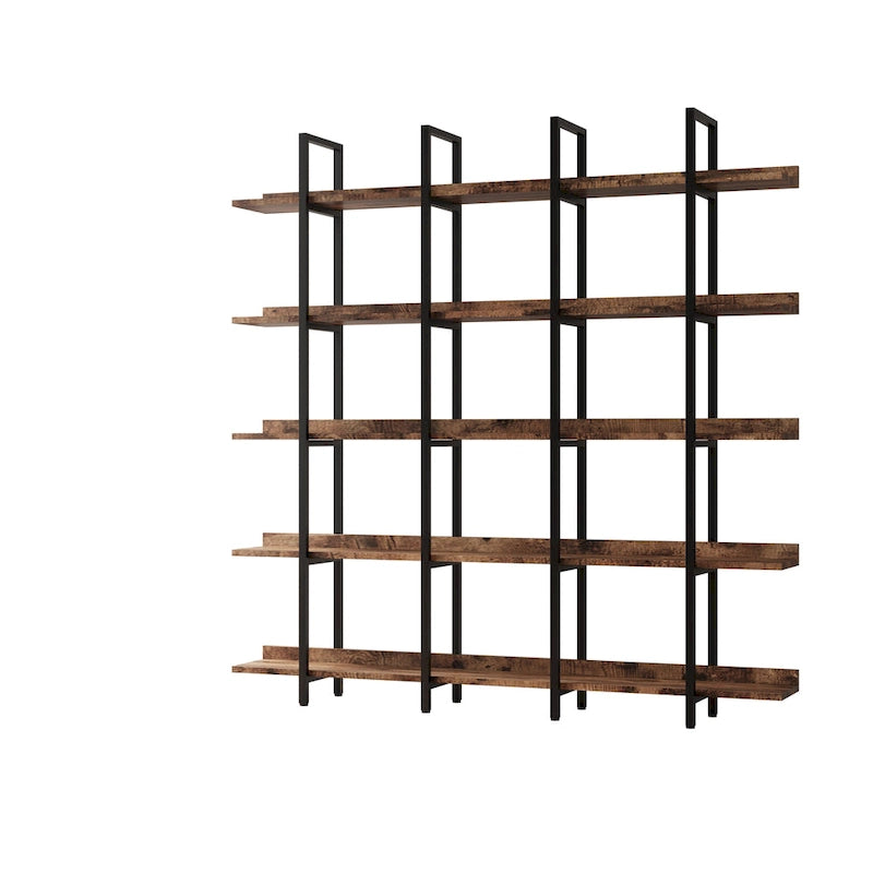 Vintage Industrial Style Shelf with Metal Frame