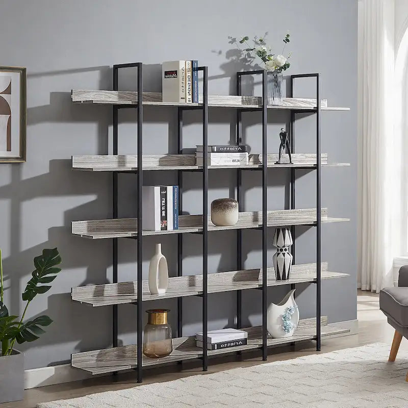 Vintage Industrial Style Shelf with Metal Frame
