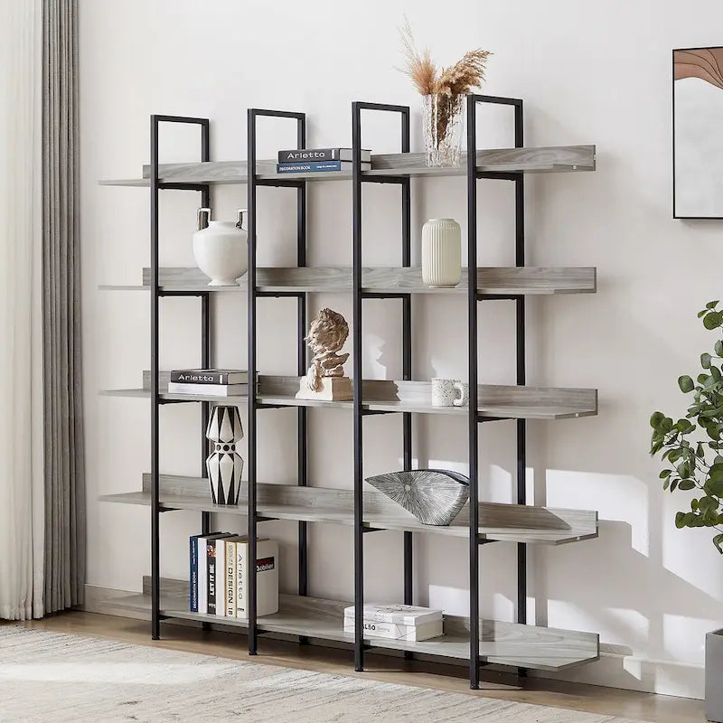 Vintage Industrial Style Shelf with Metal Frame
