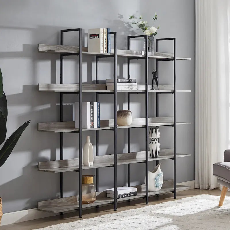 Vintage Industrial Style Shelf with Metal Frame