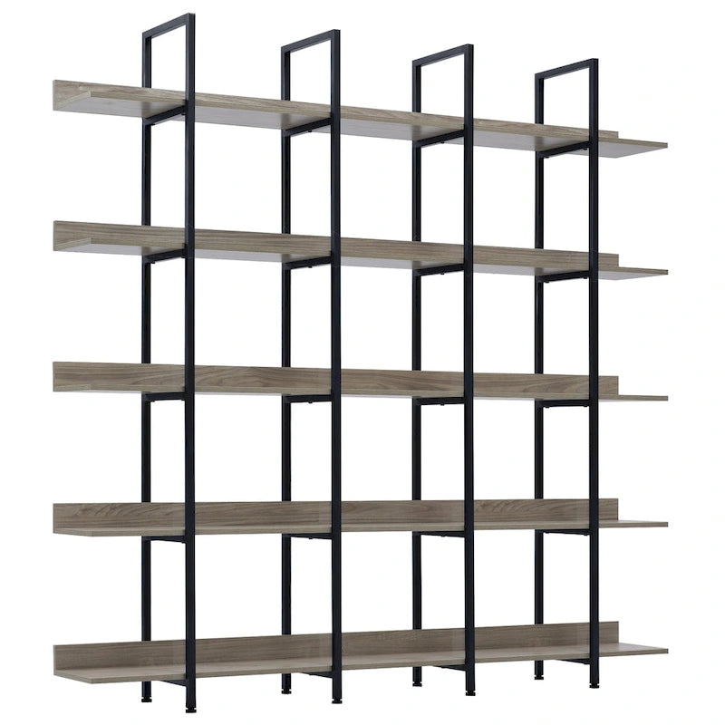 Vintage Industrial Style Shelf with Metal Frame