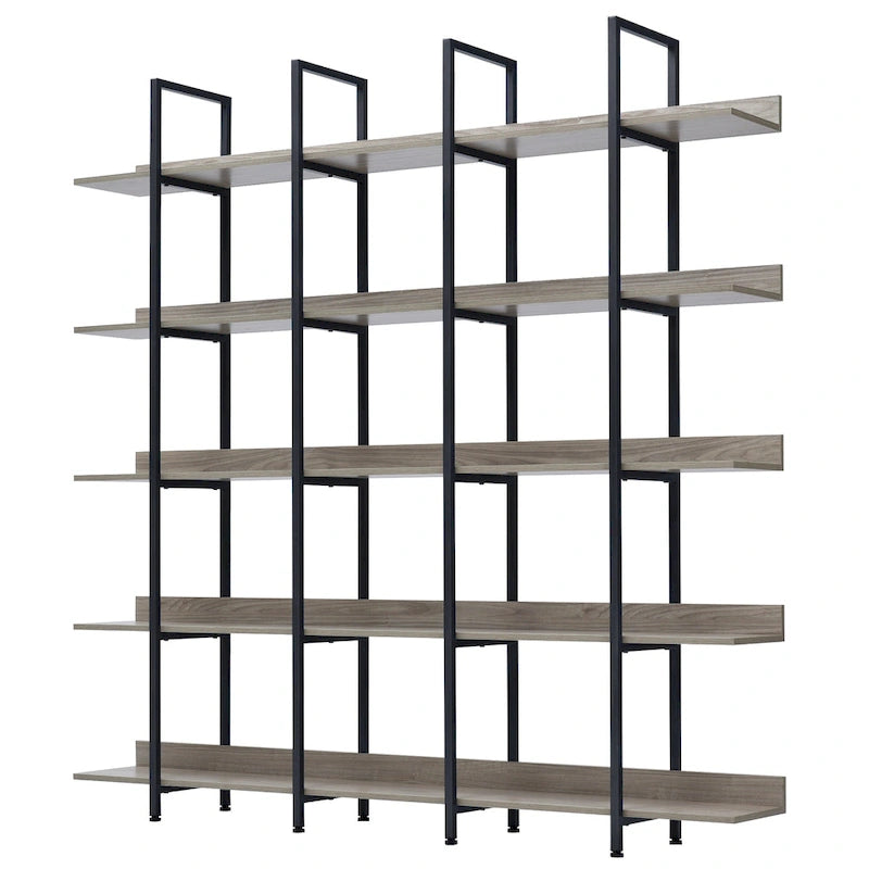 Vintage Industrial Style Shelf with Metal Frame