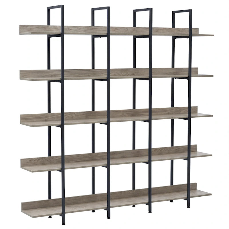 Vintage Industrial Style Shelf with Metal Frame
