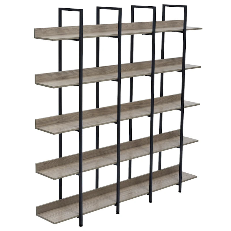 Vintage Industrial Style Shelf with Metal Frame