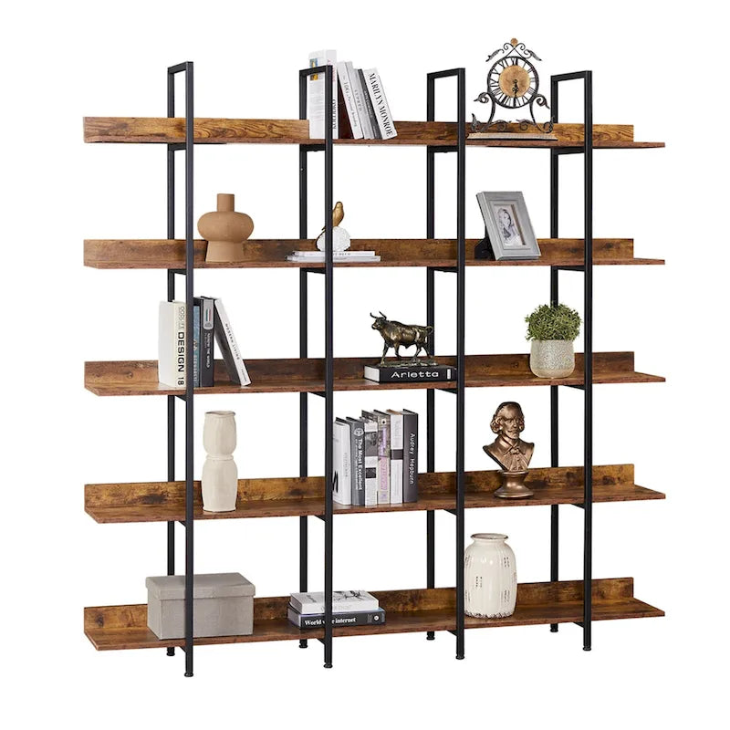 Vintage Industrial Style Shelf with Metal Frame