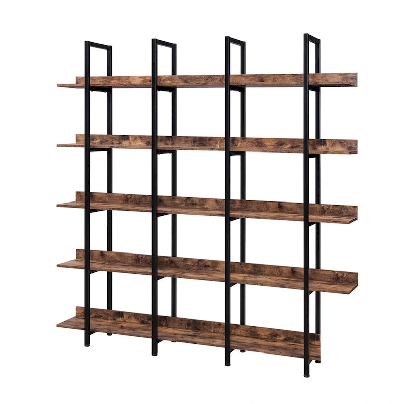 Vintage Industrial Style Shelf with Metal Frame