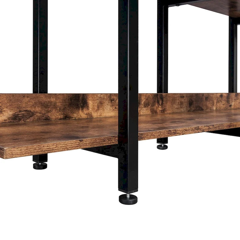 Vintage Industrial Style Shelf with Metal Frame