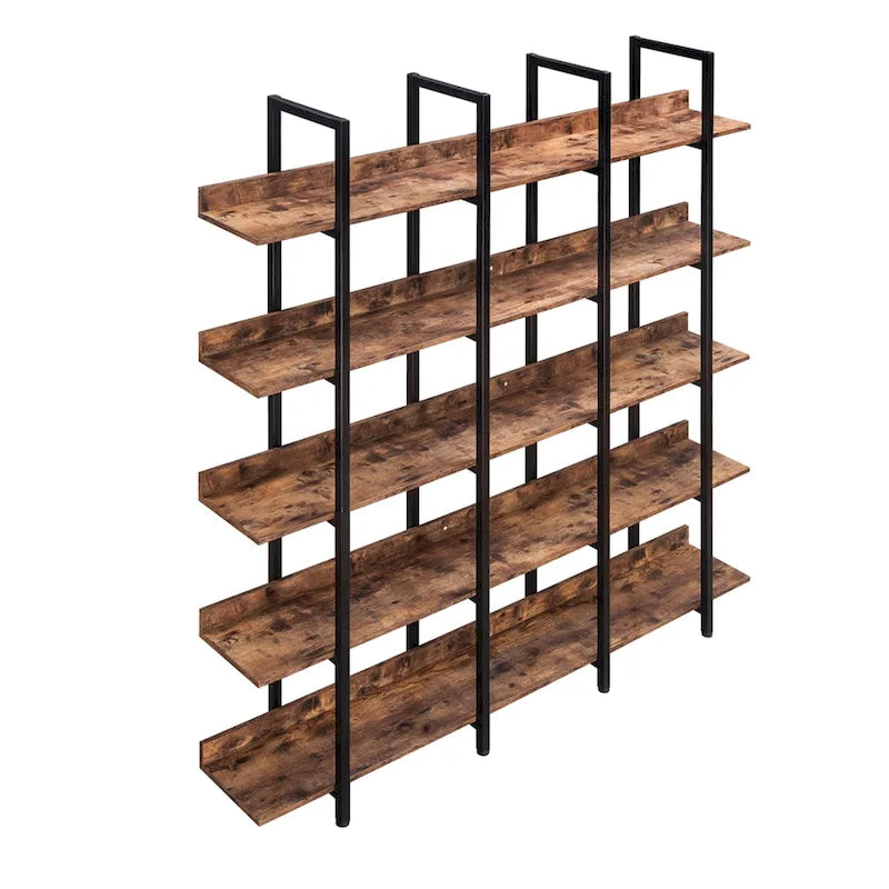 Vintage Industrial Style Shelf with Metal Frame