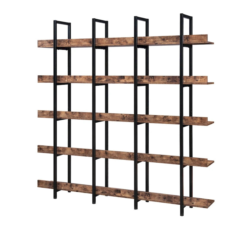 Vintage Industrial Style Shelf with Metal Frame