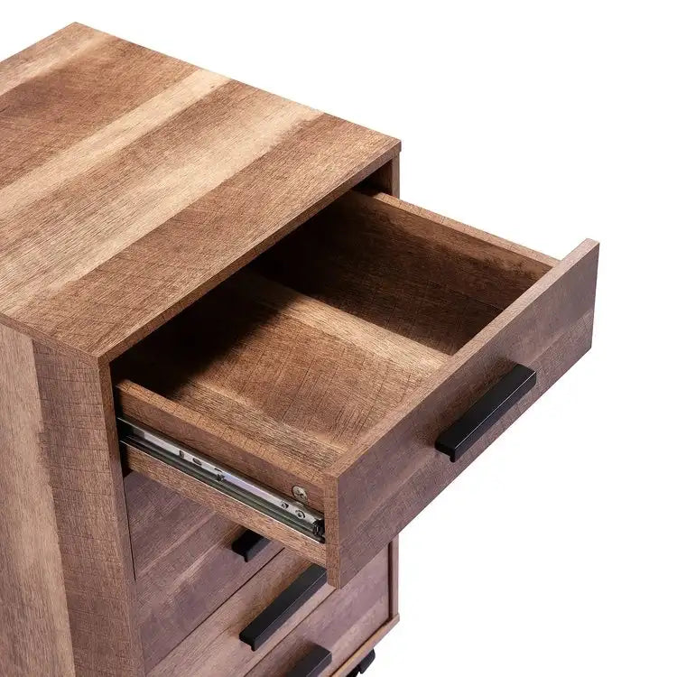 Wooden 5-Drawer Office Storage Cabinet with Extra Shelf and 360 Mobility for Effortless Organization