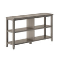 Wide Low 54"W Bookcase with 2 Shelves, Washed Grey