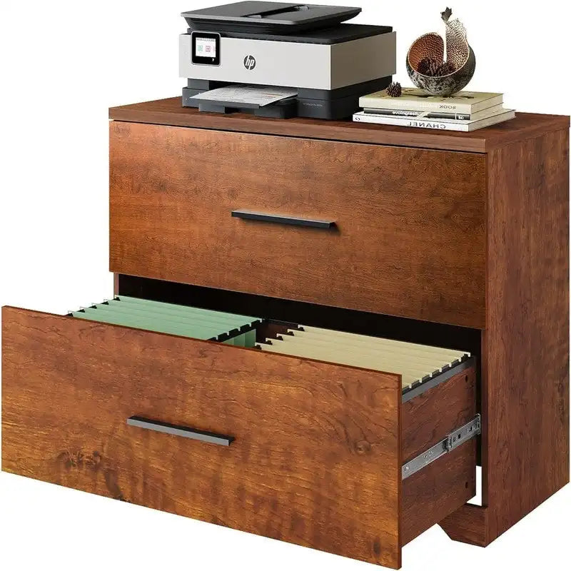 2 Drawer Wood Lateral File Cabinet - 15.75D x 35.43W x 29.37H