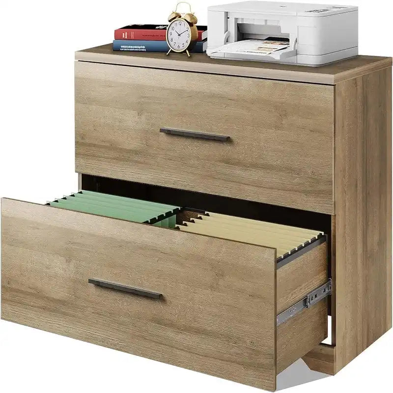 2 Drawer Wood Lateral File Cabinet - 15.75D x 35.43W x 29.37H