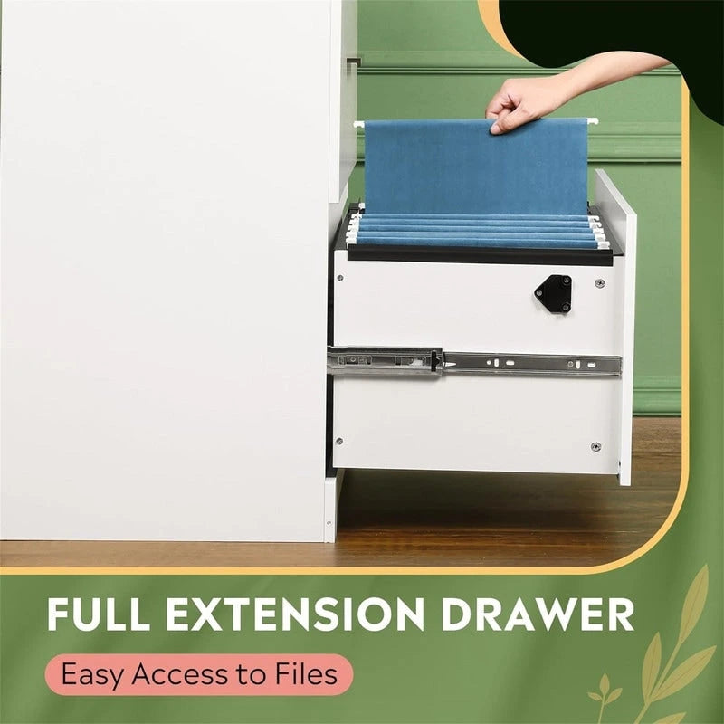 2 Drawer Wood Lateral File Cabinet - 15.75D x 35.43W x 29.37H