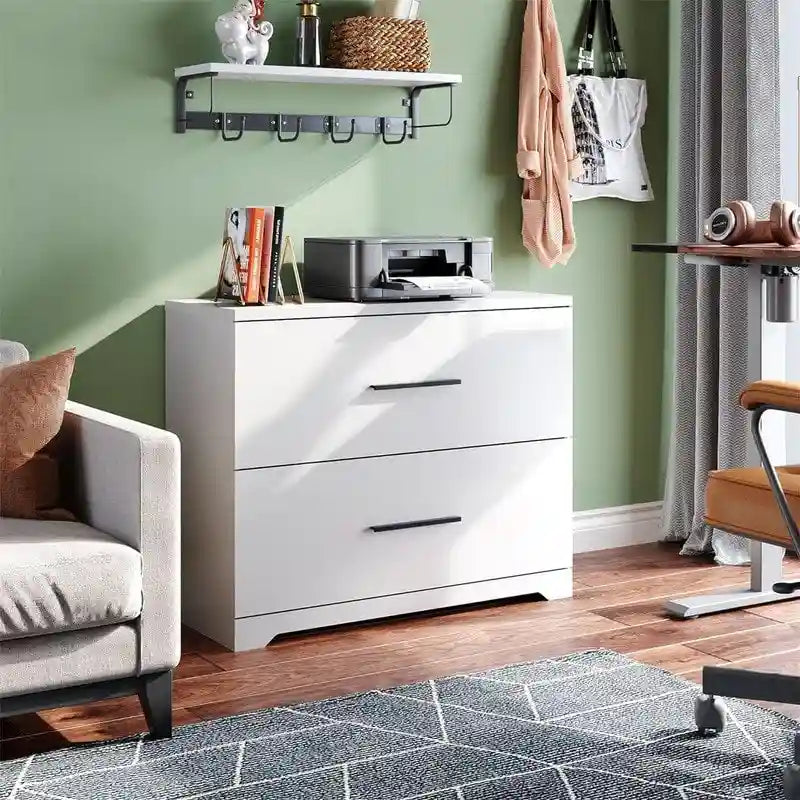 2 Drawer Wood Lateral File Cabinet - 15.75D x 35.43W x 29.37H