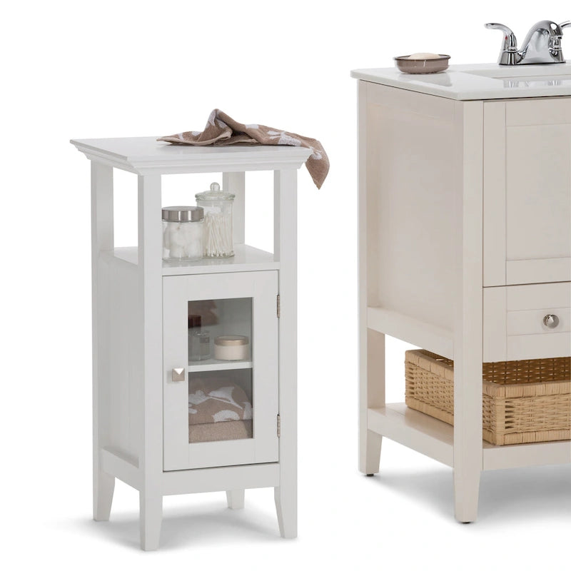 30"H x 15"W Floor Storage Bath Cabinet - Pure White