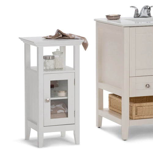 30"H x 15"W Floor Storage Bath Cabinet - Pure White