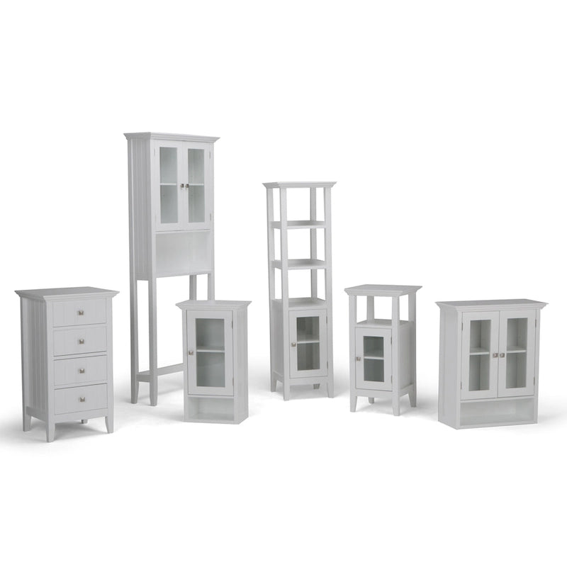 30"H x 15"W Floor Storage Bath Cabinet - Pure White