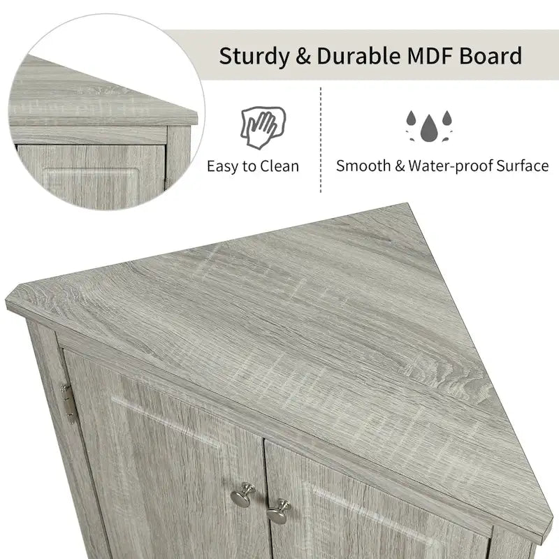 Triangle Bathroom Storage Cabinet with Adjustable Shelves