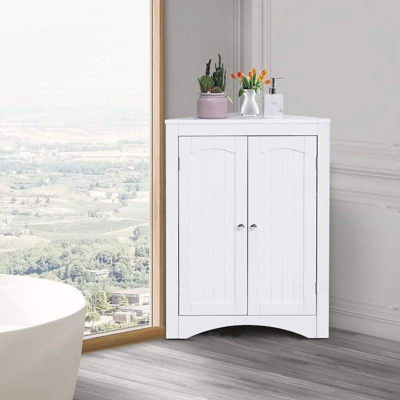 Classic Stylish Wooden Corner Storage Cabinet, For Indoor Use