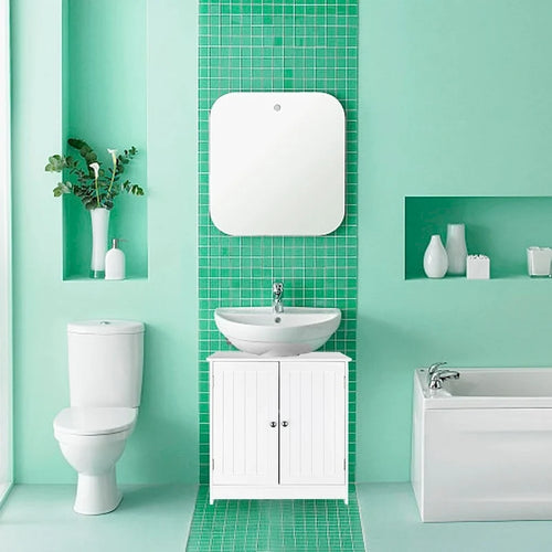23 Bathroom Wood Vanity Storage Wall Mounted 2 Door Floor Cabinet