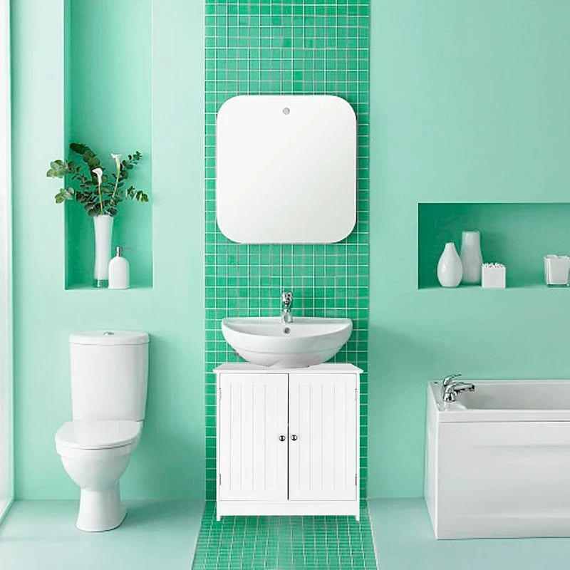 23 Bathroom Wood Vanity Storage Wall Mounted 2 Door Floor Cabinet