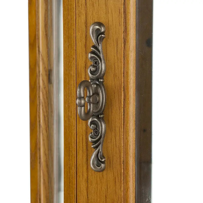 Oak Lighted Display Curio Cabinet