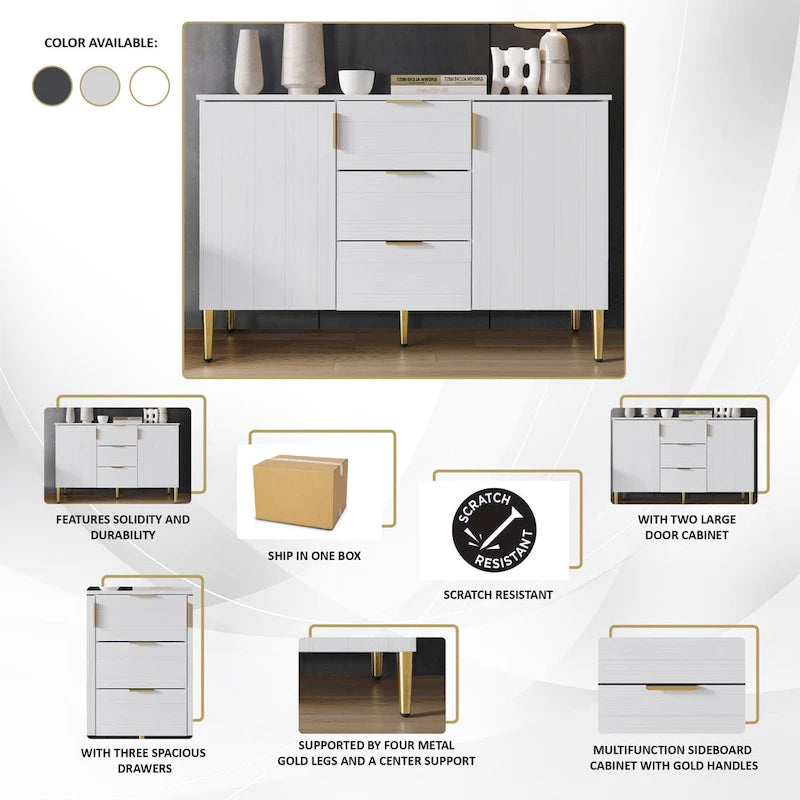 Luxurious Clean-Lines Sideboard