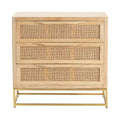 Natural Cane Three-Drawer Chest - 30x14x28
