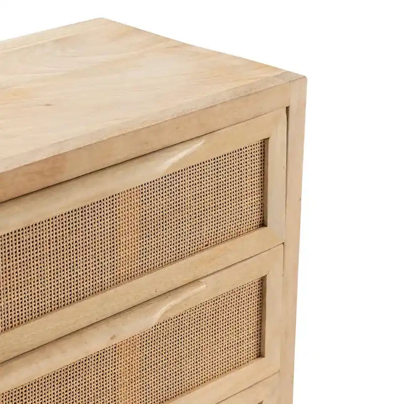 Natural Cane Three-Drawer Chest - 30x14x28