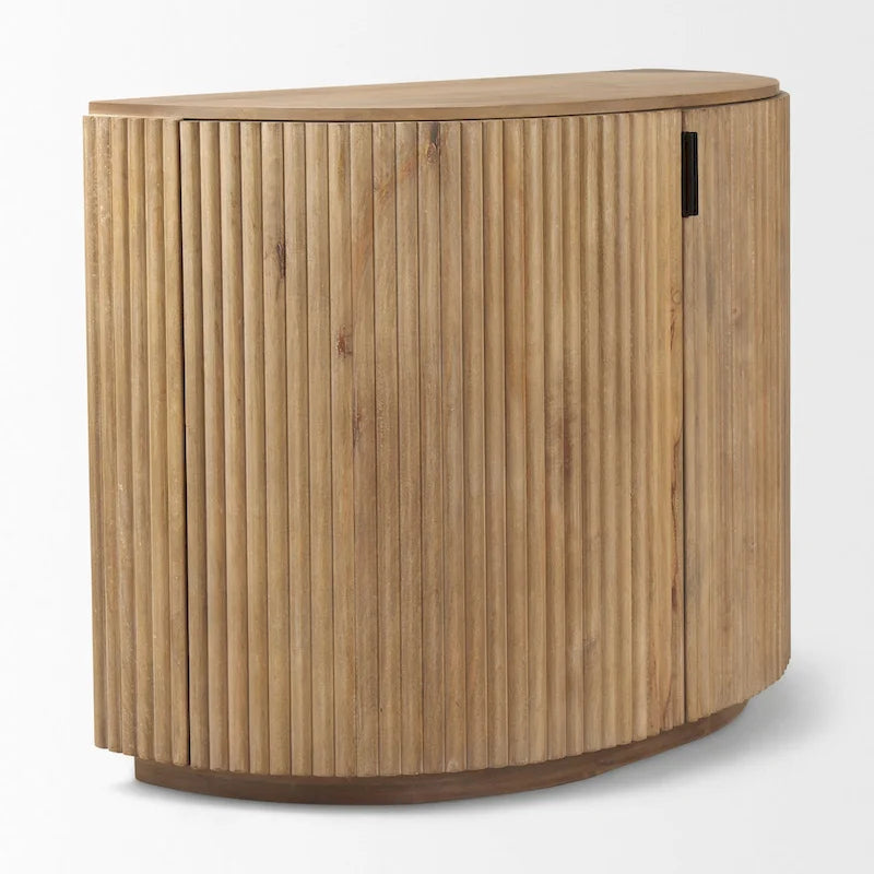 Light Brown Solid Wood Accent Cabinet