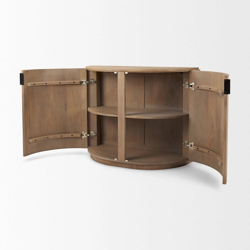 Light Brown Solid Wood Accent Cabinet