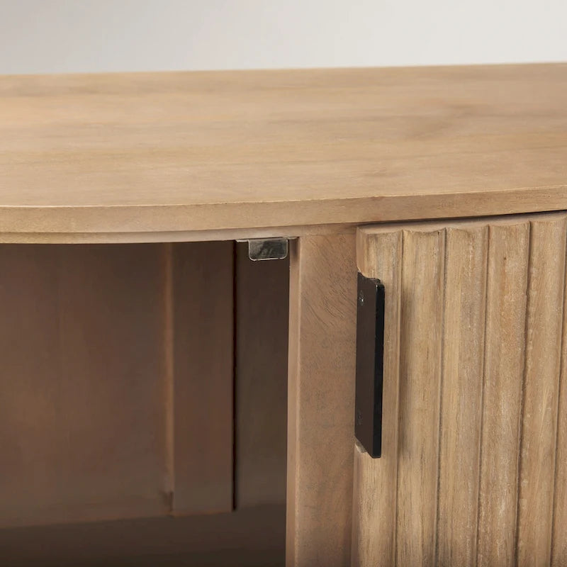 Light Brown Solid Wood Accent Cabinet