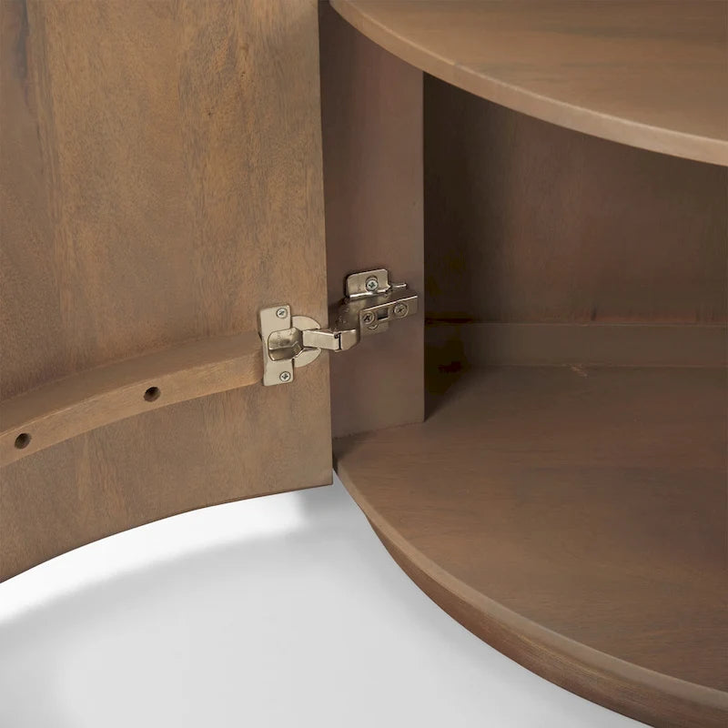 Light Brown Solid Wood Accent Cabinet