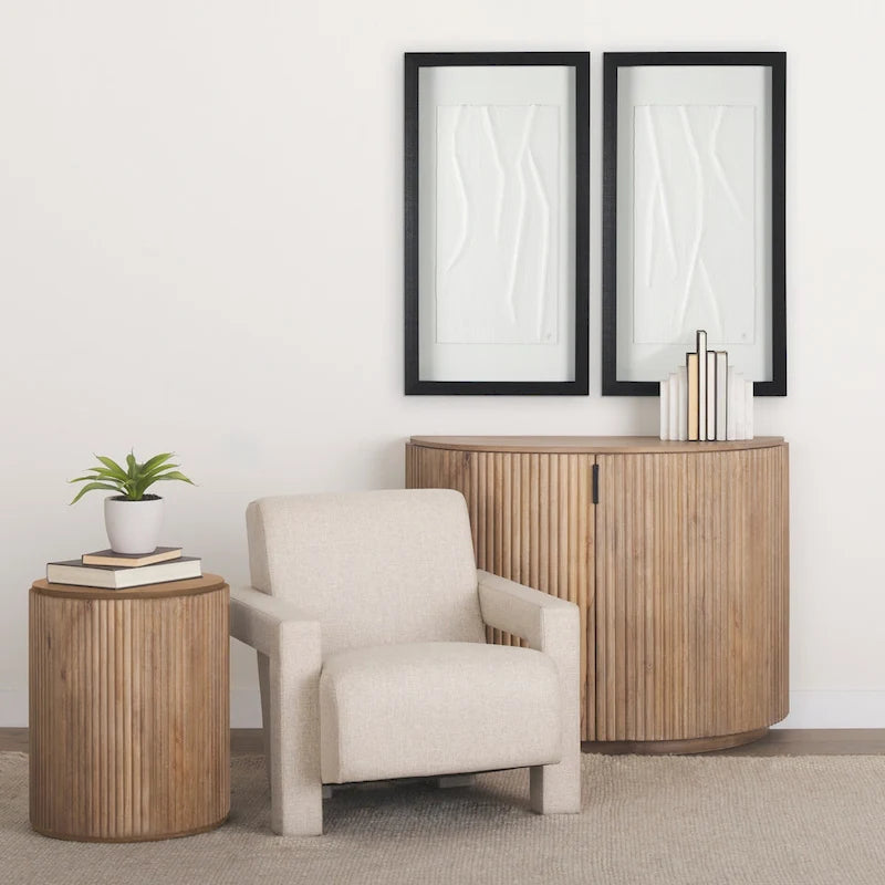 Light Brown Solid Wood Accent Cabinet